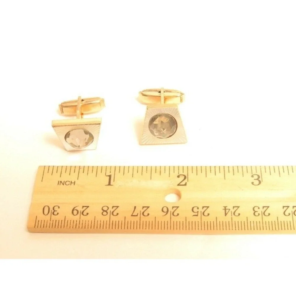 Vintage Trapezoid Shape‎ Rhinestone cufflinks